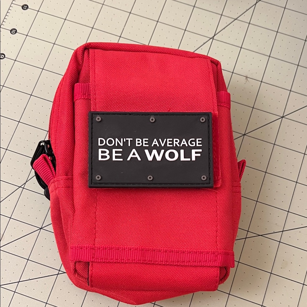 Red Men's Bag with Motivational Patch